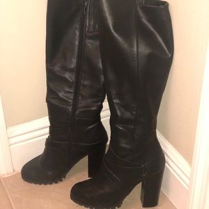 Black “leather” boots
